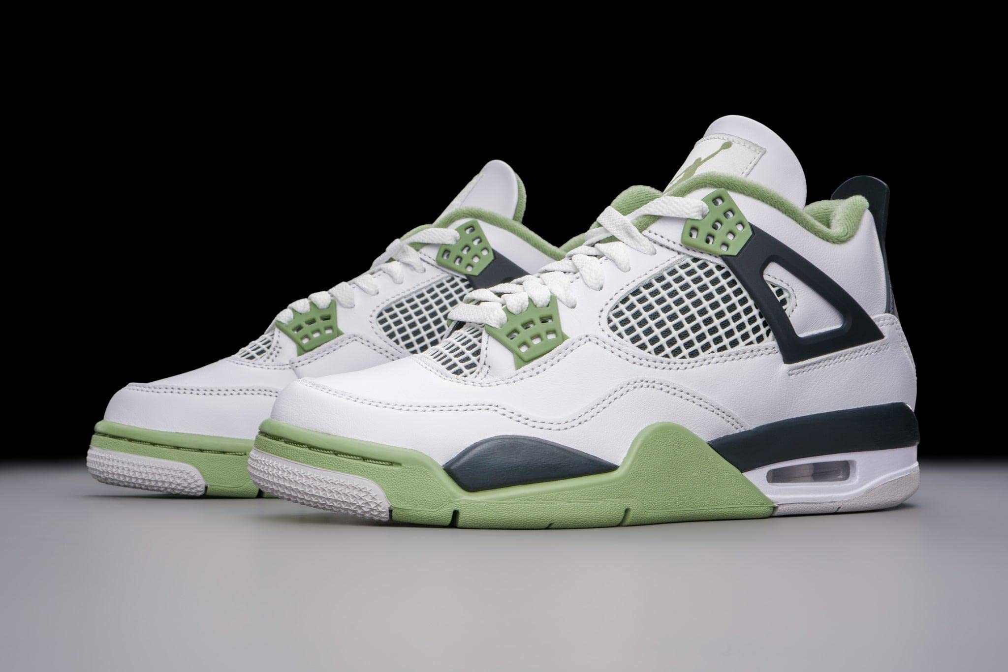 Jordan Air 4 Retro Women's White/Oil Green-Dark Ash AQ9129-103 6