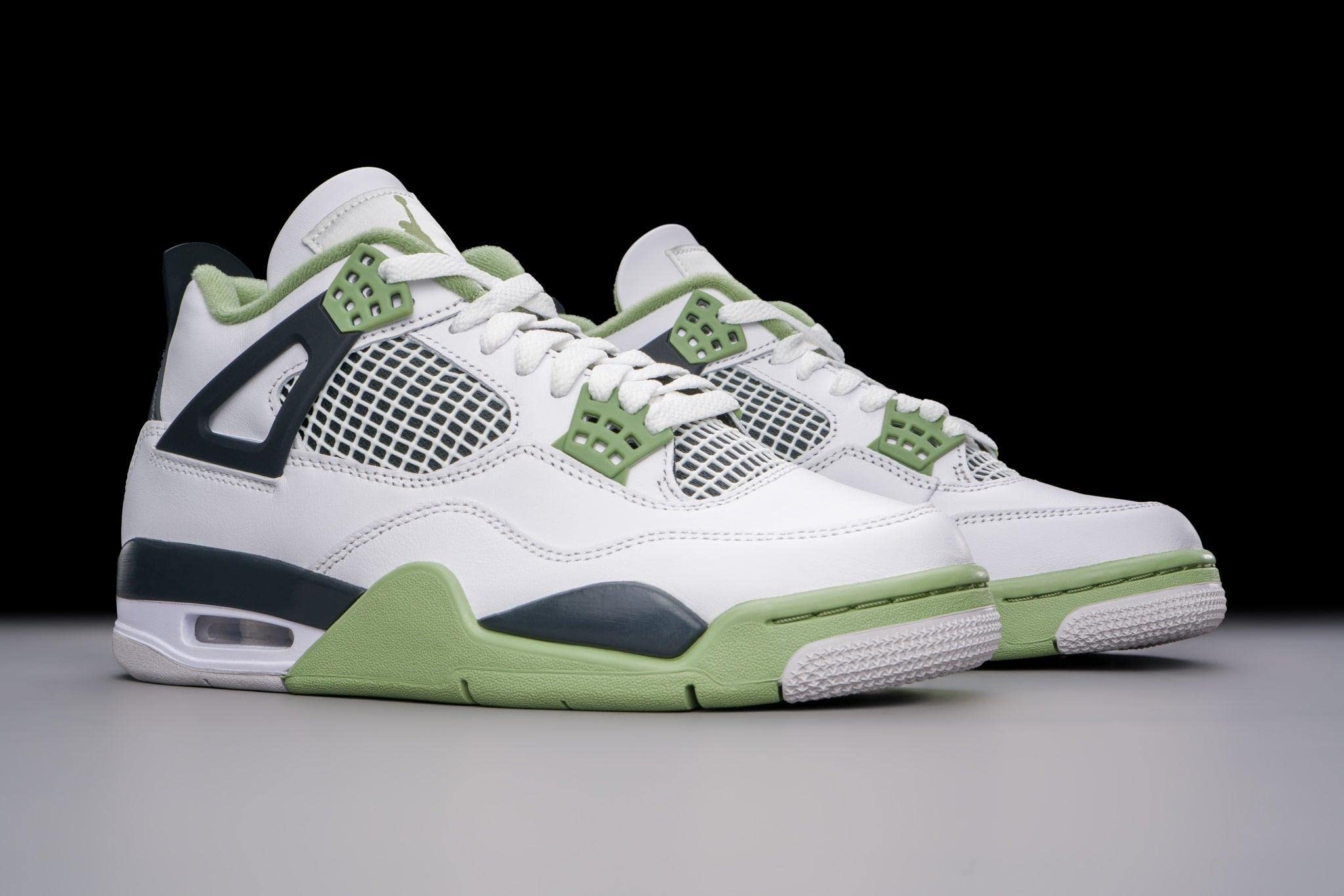 Jordan Air 4 Retro Women's White/Oil Green-Dark Ash AQ9129-103 6