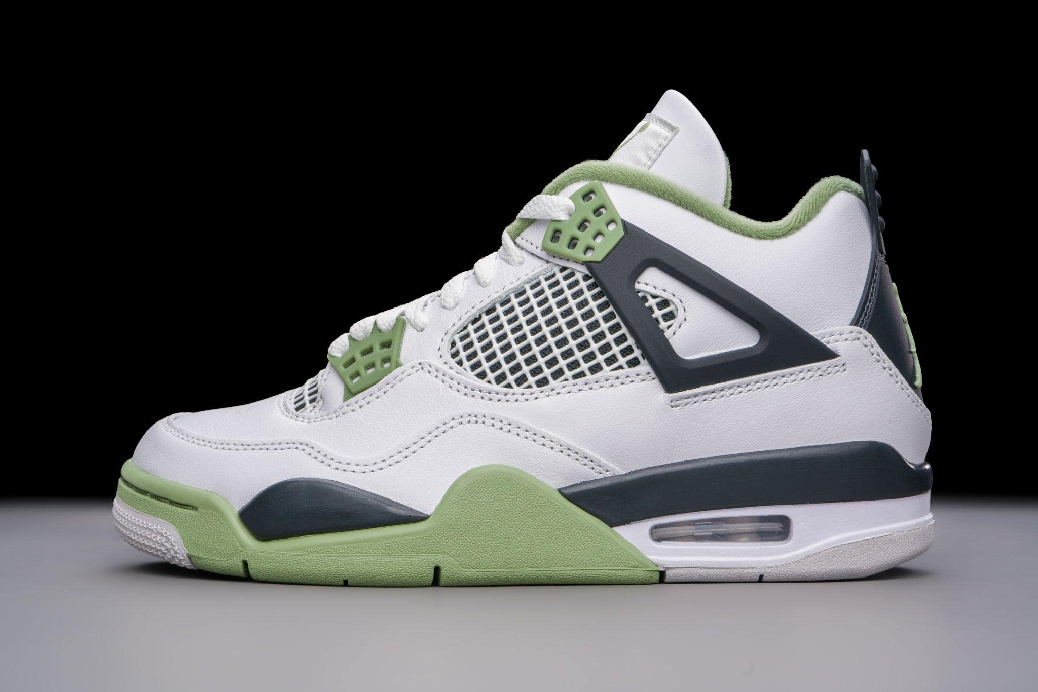 Jordan Air 4 Retro Women's White/Oil Green-Dark Ash AQ9129-103 6