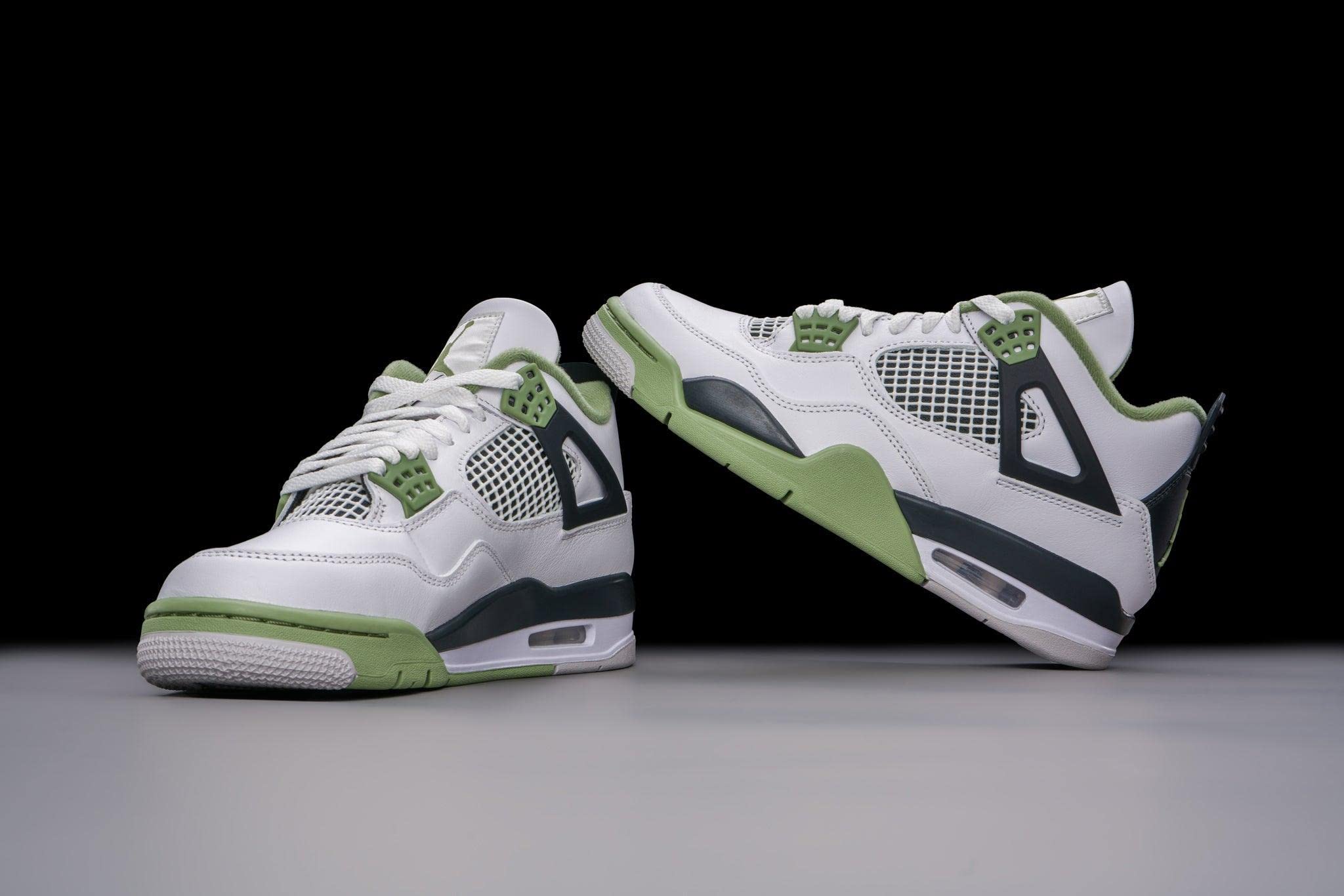 Jordan Air 4 Retro Women's White/Oil Green-Dark Ash AQ9129-103 6