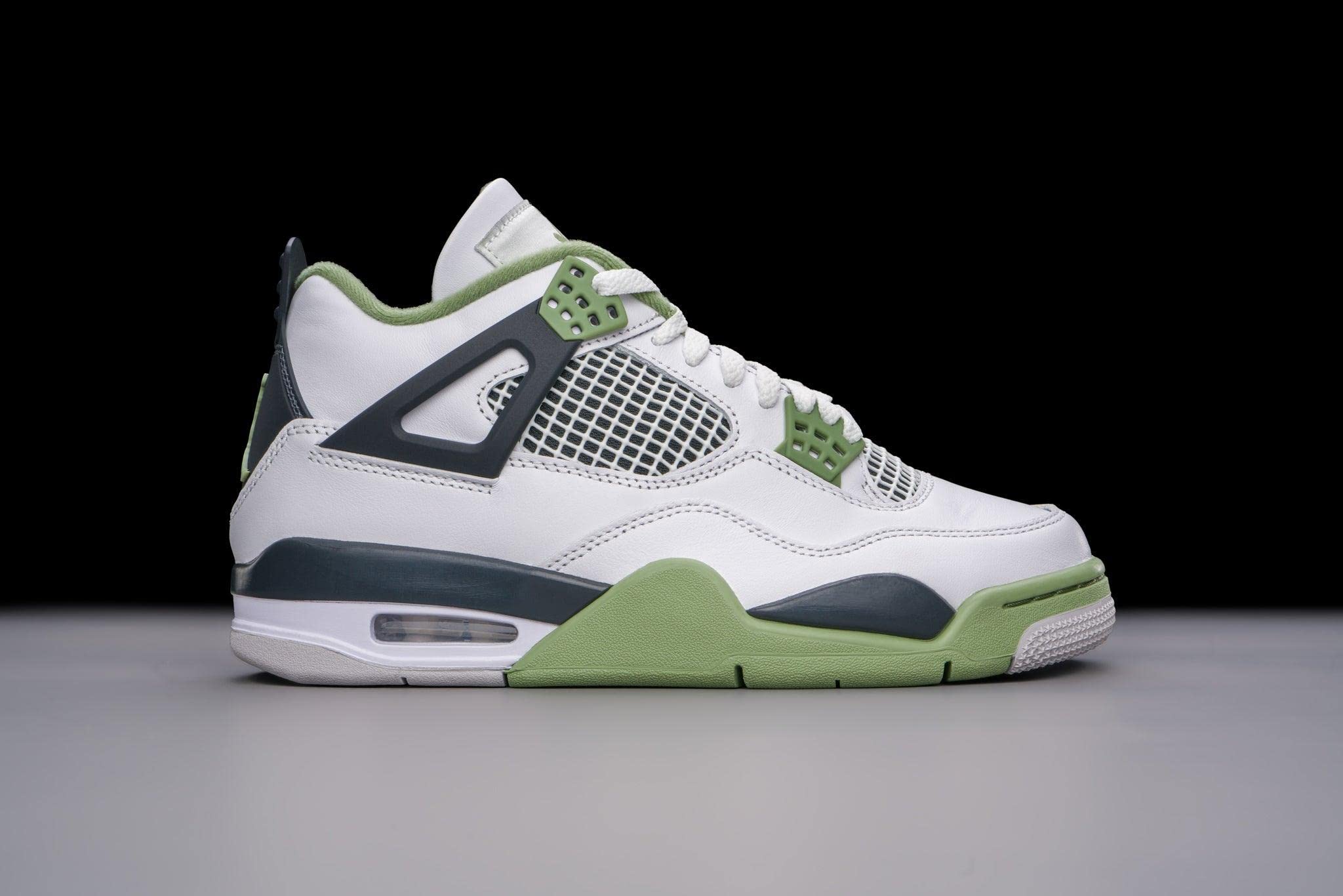 Jordan Air 4 Retro Women's White/Oil Green-Dark Ash AQ9129-103 6