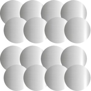 salex phone metal stickers for magnetic mount. replacement set of 16 magnet metal plates inside cell phone case. silver car sticky small round iron discs with 3m adhesive backing for holder, crafts.