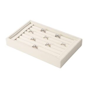pangkeep ring holder display tray jewelry organizer stands for selling rings earrings show (beige)