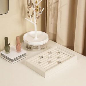 Pangkeep Ring Holder Display Tray Jewelry Organizer Stands for Selling Rings Earrings Show (Beige)