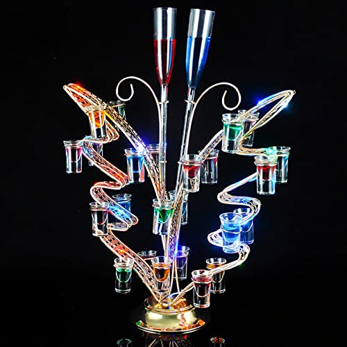 LED Champagne Wine Cup Holder,Butterflies Shaped Cocktail Glass Holder,Wine Glass Holder Display,7 Colors Light,Rechargeable Bar Liquor Shelf for Party Club, KTV, Bar,Birthday, Wedding, Anniversary