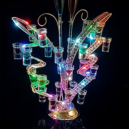 LED Champagne Wine Cup Holder,Butterflies Shaped Cocktail Glass Holder,Wine Glass Holder Display,7 Colors Light,Rechargeable Bar Liquor Shelf for Party Club, KTV, Bar,Birthday, Wedding, Anniversary