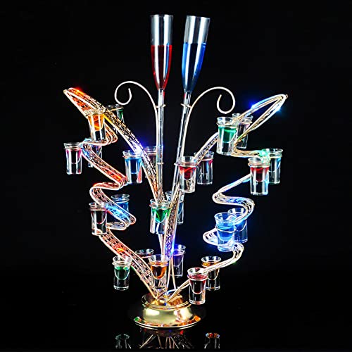 LED Champagne Wine Cup Holder,Butterflies Shaped Cocktail Glass Holder,Wine Glass Holder Display,7 Colors Light,Rechargeable Bar Liquor Shelf for Party Club, KTV, Bar,Birthday, Wedding, Anniversary