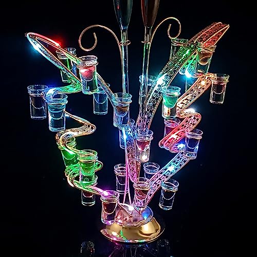 LED Champagne Wine Cup Holder,Butterflies Shaped Cocktail Glass Holder,Wine Glass Holder Display,7 Colors Light,Rechargeable Bar Liquor Shelf for Party Club, KTV, Bar,Birthday, Wedding, Anniversary