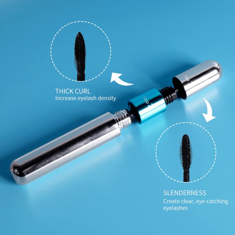 Lash Cosmetics Vibely Mascara, Vibely Mascara 5x Longer Waterproof, 2 in 1 Thrive Mascara Vibely Mascara, 4d Silk Fiber Lash Mascara, Washable Natural Lengthening and Thickening No Clumping Black