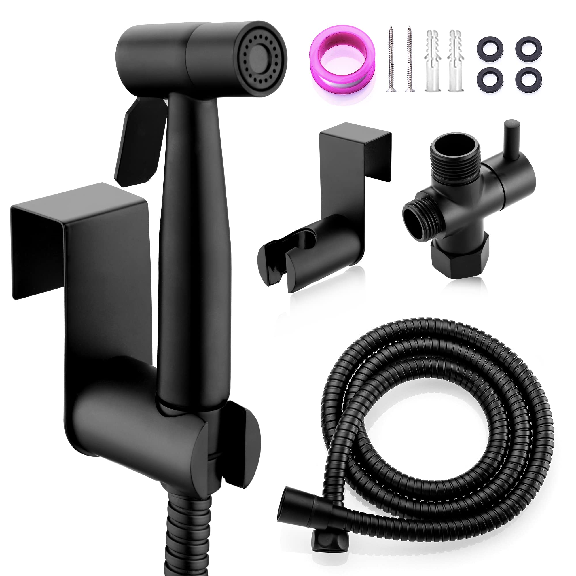 New Version Handheld Bidet Toilet Sprayer, Premium Stainless Steel Bathroom Bidet Sprayer Set, Baby Cloth Diaper Sprayer with Superior Complete Accessories, Support Wall or Toilet Mount