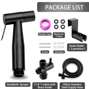 New Version Handheld Bidet Toilet Sprayer, Premium Stainless Steel Bathroom Bidet Sprayer Set, Baby Cloth Diaper Sprayer with Superior Complete Accessories, Support Wall or Toilet Mount