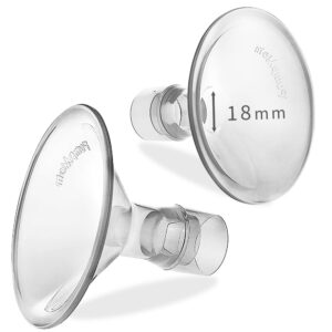 pumpmom 18mm small breastshields compatible with medela breast pump parts, replace flange for medela accessories, not original personalfit shield pump parts, 2pcs