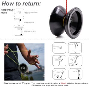 MAGICYOYO Pro Yo-yo Responsive Yoyo T5, Metal Yo Yo for Kids Beginner, Replacement Unresponsive Yoyo Bearing for Advanced Yoyo Player