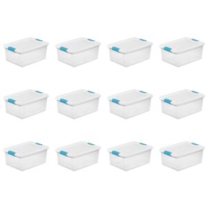 Sterilite Clear Storage Boxes with Latches Bundle (12-Pack)