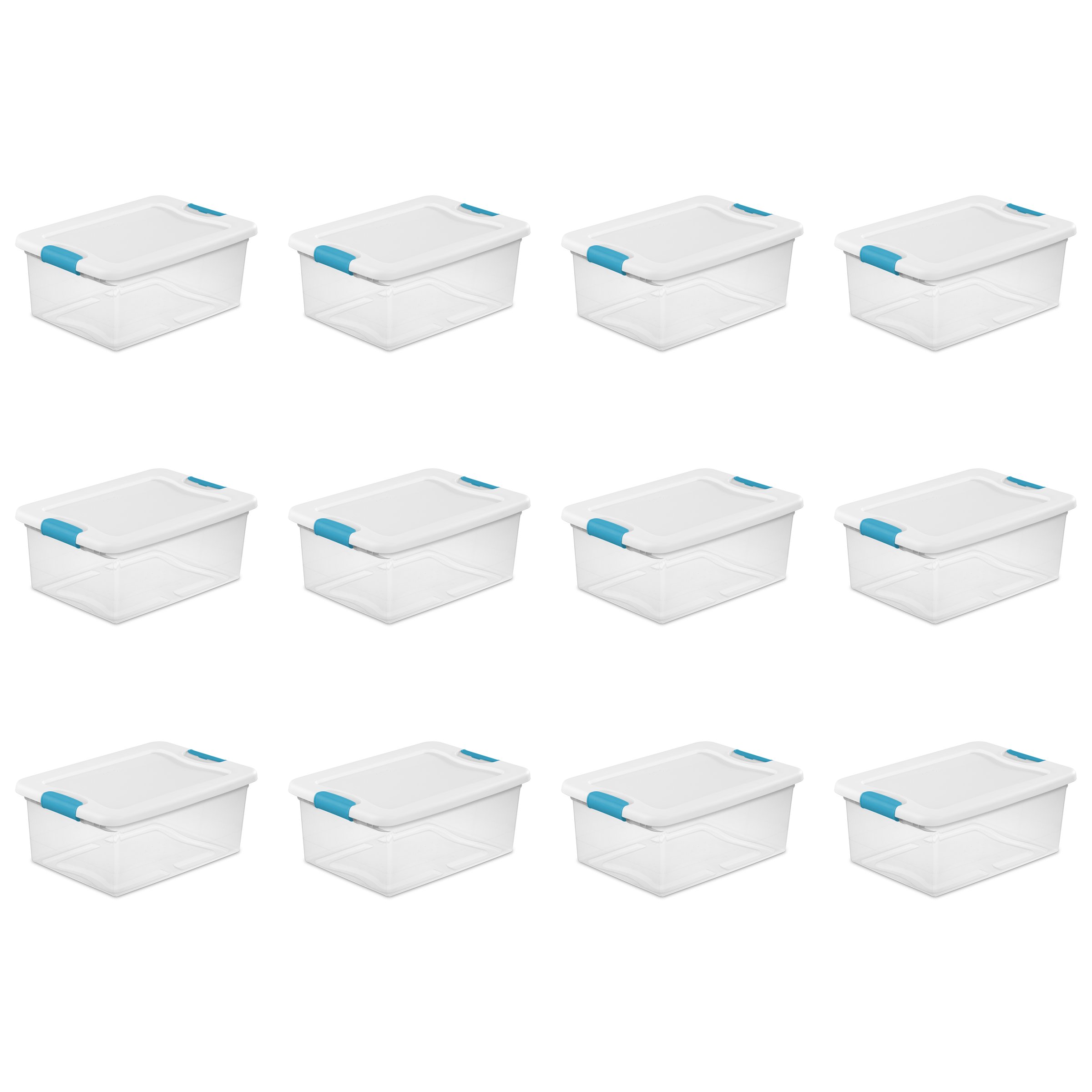 Sterilite Clear Storage Boxes with Latches Bundle (12-Pack)