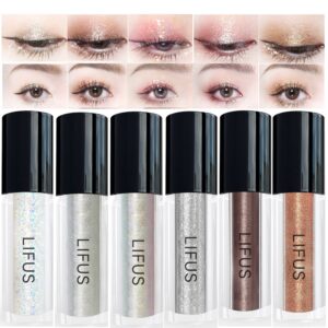 lifus liquid eyeshadow, korean eye glitter makeup - long lasting, highly pigmented, quick-drying, 1.0 fl oz, c1