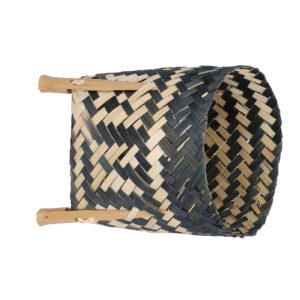 FAMKIT Straw Weaving Flower Plant Basket Nordic Style Hand Woven Flower Baskets Straw Woven Storage Bucket for Home Decoration