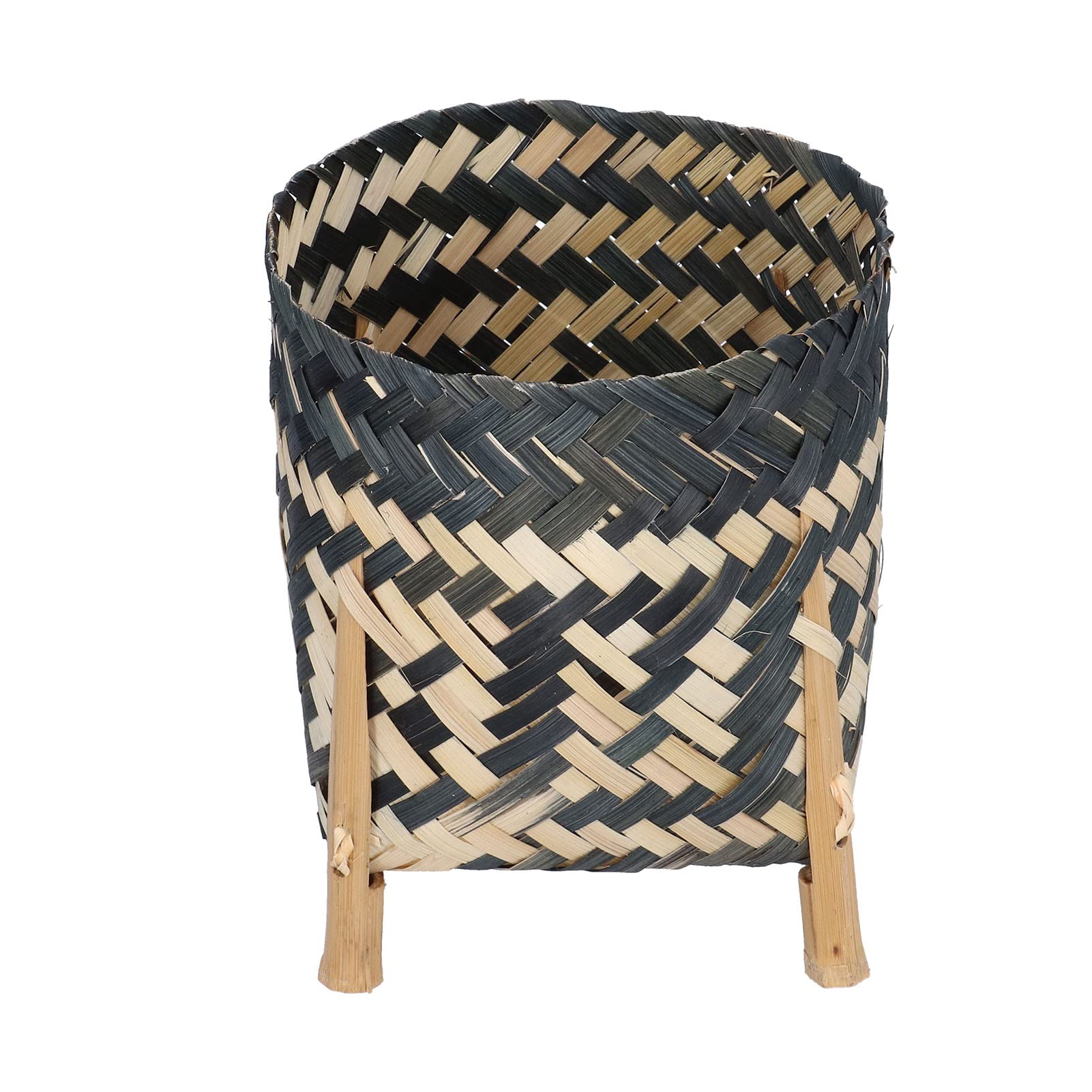 FAMKIT Straw Weaving Flower Plant Basket Nordic Style Hand Woven Flower Baskets Straw Woven Storage Bucket for Home Decoration