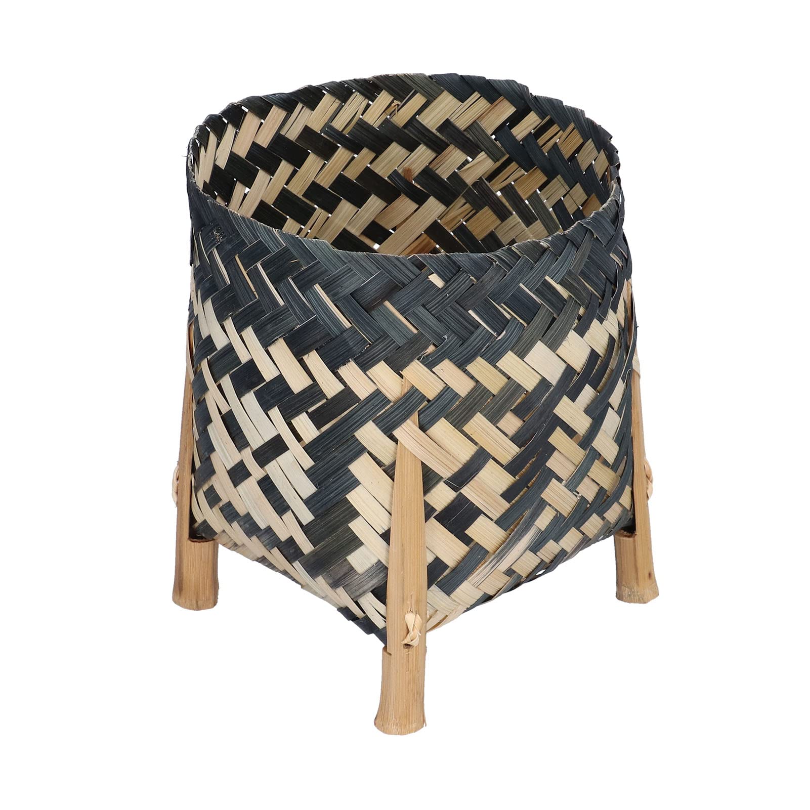 FAMKIT Straw Weaving Flower Plant Basket Nordic Style Hand Woven Flower Baskets Straw Woven Storage Bucket for Home Decoration