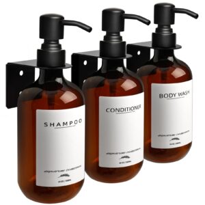 shampoo dispenser for shower wall, thick glass bottle with 1/4oz pump