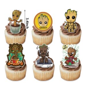 Groot Party Decorations, Groot Birthday Decorations, Groot Birthday Party Supplies，Set Include Banner Balloons Cake Tops