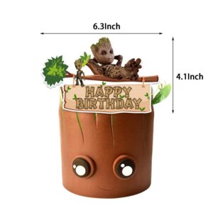 Groot Party Decorations, Groot Birthday Decorations, Groot Birthday Party Supplies，Set Include Banner Balloons Cake Tops