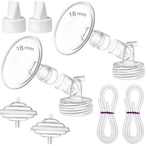 pumpmom-us 18mm flange pump parts for spectra s2 spectra s1 spectra 9 plus breastpump, flange valve tubing backflow protector, not original spectra s2 accessories (18mm)