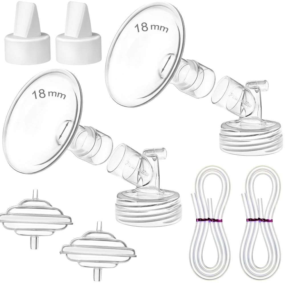 PumpMom-us 18mm Flange Pump Parts for Spectra S2 Spectra S1 Spectra 9 Plus Breastpump, Flange Valve Tubing Backflow Protector, Not Original Spectra S2 Accessories (18mm)