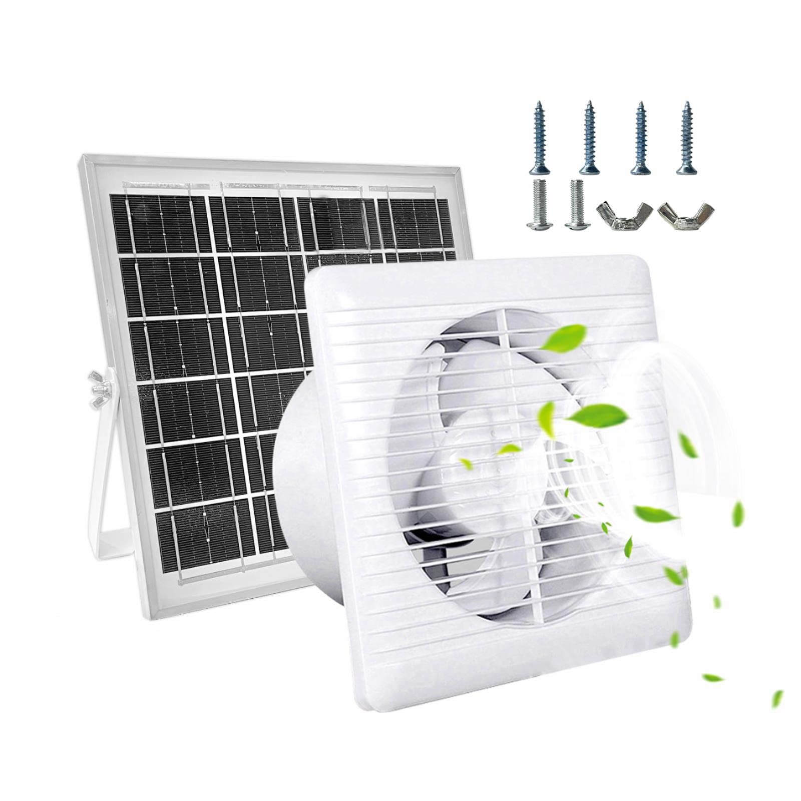 HYPGARD Solar Fan for Greenhouse - 12W Solar Panel + 8 Inch Solar Exhaust Fan for Shed, Chicken Coop, Greenhouse, Dog House, Solar Attic Fan Greenhouse Fan Kit