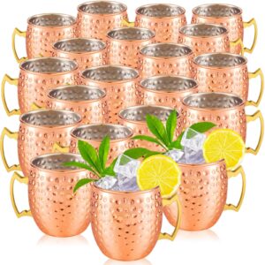 tessco moscow mule bulk mule mug mule cups copper mugs 19 oz hammered copper cups kitchen stainless steel for chilled drinks coffee wine wedding(rose gold, 30 pcs)