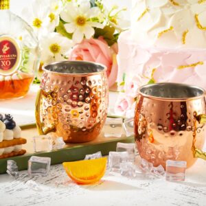 Tessco Moscow Mule Bulk Mule Mug Mule Cups Copper Mugs 19 oz Hammered Copper Cups Kitchen Stainless Steel for Chilled Drinks Coffee Wine Wedding(Rose Gold, 30 Pcs)