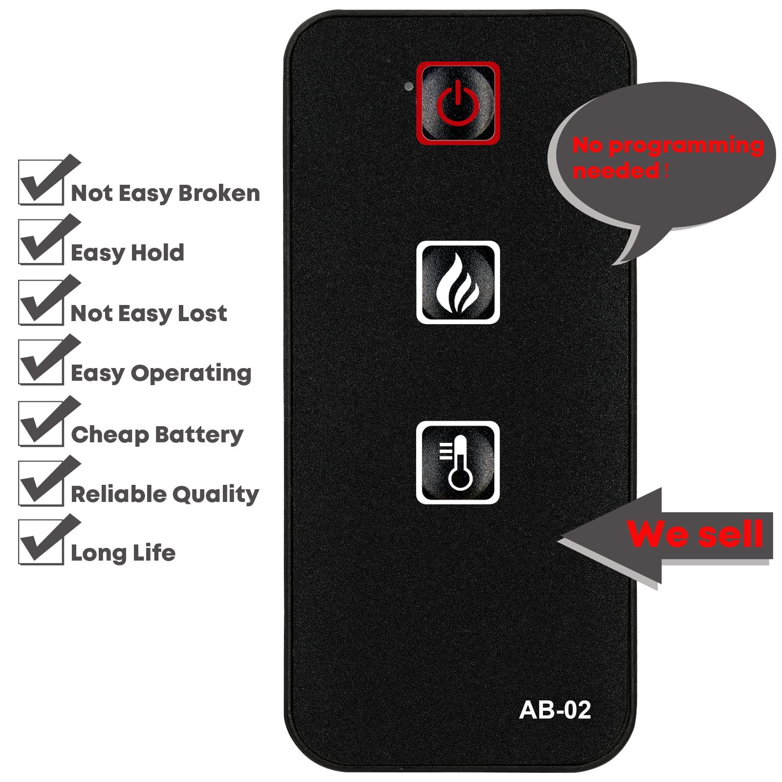 Replacement for Costway BELLEZE Fireplace Heater Remote Control EP24205 SF103-23D SF103-18D