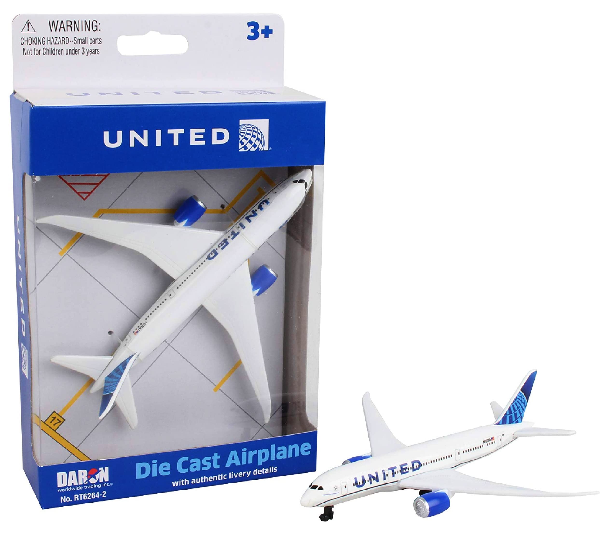 Matty's Toy Stop Daron American Airlines, Delta & United Airlines Die-cast Planes Set Bundle with Storage Bag - 3 Pack