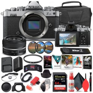 nikon z fc mirrorless digital camera with 28mm lens (black, 1673) bundle with 64gb extreme pro sd card + camera bag + editing software + 4pc filter kit + cleaning kit + more (renewed)