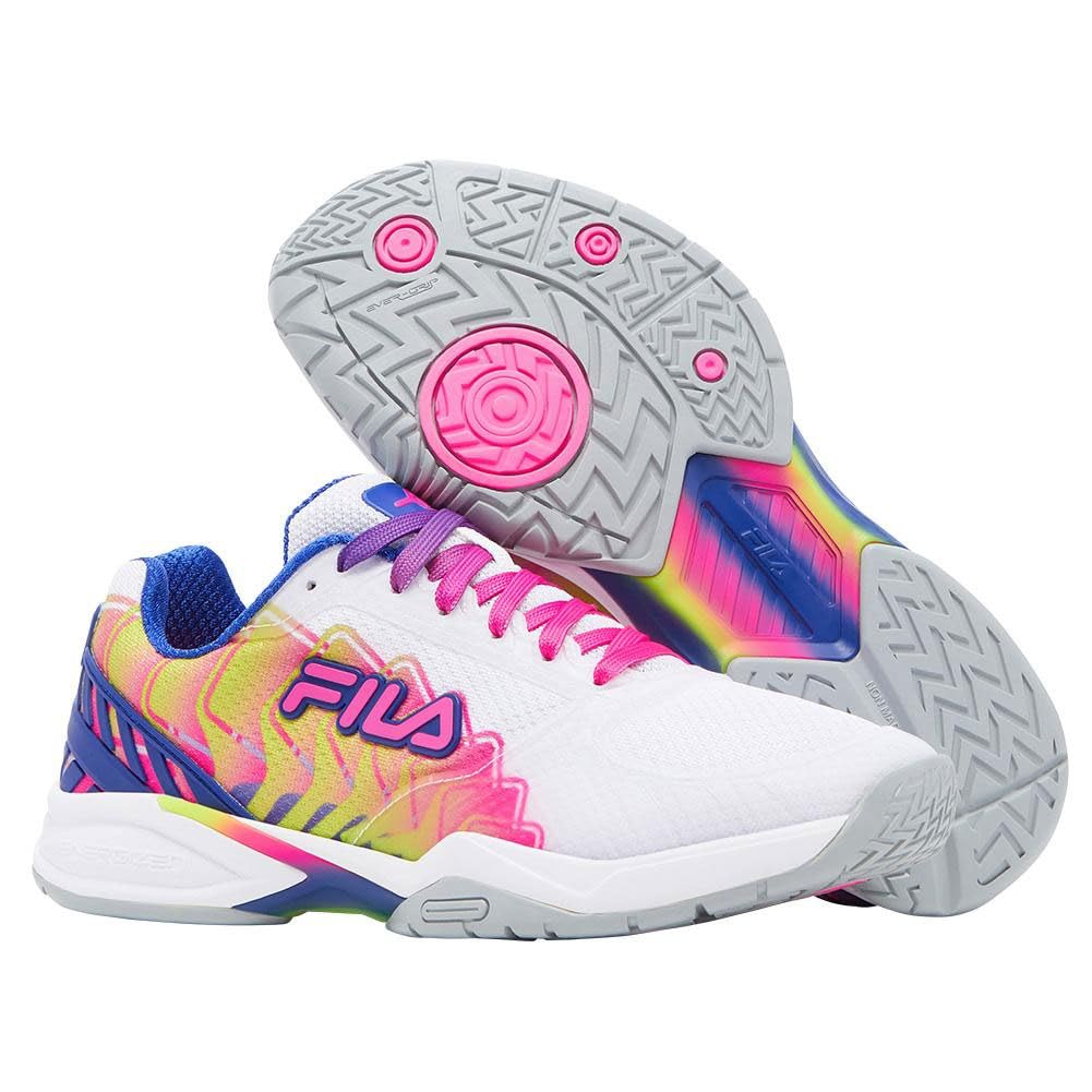 Fila Womens Volley Zone Pbf, Color: Wht/Kopk/Mblu, Size: 7.5 (5PM01794-149-7.5)