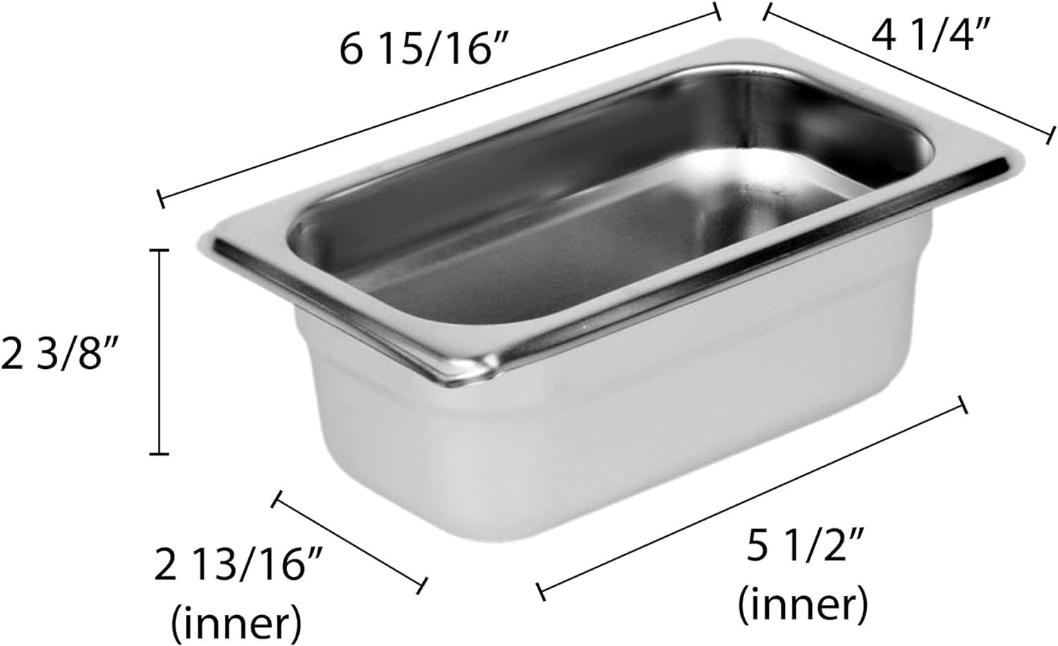 TrueCraftware-1/9 Size 2-1/2" Deep Stainless Steel Anti-Jamming Steam Pan 22 Gauge- Steam Food Pan Anti-Jam Steam Table Hotel Pan for Restaurant Family Events Personal Catering Use