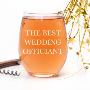 The Best Wedding Officiant, Pastor Wine Glass Gift, Personalized Thank You, Celebrant