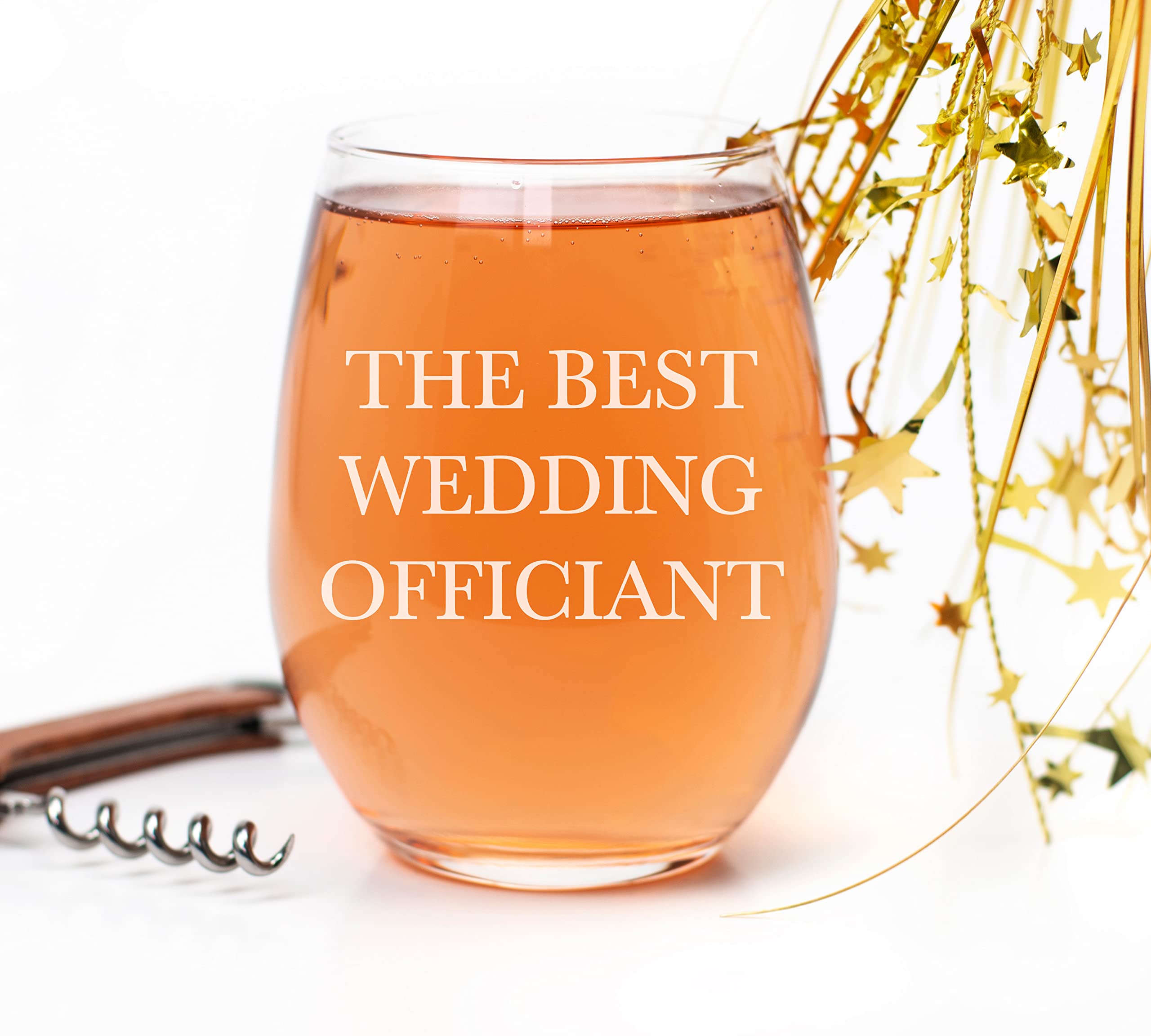 The Best Wedding Officiant, Pastor Wine Glass Gift, Personalized Thank You, Celebrant