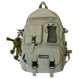 mingpinhuius college backpack school bag for women men lightweight book bag travel rucksack waterproof casual daypack laptop backpack bookbag for school (green)