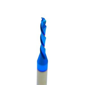 Ruhi Spiral Router Bits Up Down Compression Bit 1/8 inch Cutting Diameter, 1/4 inch Shank Solid Carbide CNC End Mill with Nano Blue Coating for Wood Carving C2184…