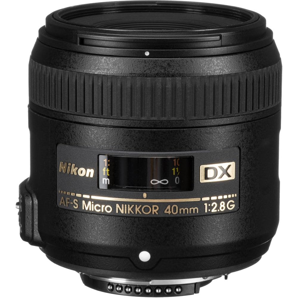 Nikon AF-S DX Micro NIKKOR 40mm f/2.8G Prime Lens (2200) with Padded Lens Case + Macro Filter Kit + UV, CPL, FL Lens Filters + Tulip Hood + Lens Cap Keeper + Cleaning Kit (Renewed)