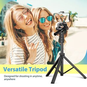 Aureday 67” Phone Tripod, Detachable and Extendable Selfie Stick Tripod for iPhone/Android Smartphone/Camera/GoPro, Portable Cell Phone Tripod with 360-Degree Rotatable Pan Head(Upgraded)
