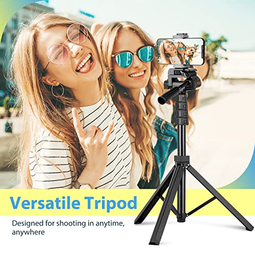 Aureday 67” Phone Tripod, Detachable and Extendable Selfie Stick Tripod for iPhone/Android Smartphone/Camera/GoPro, Portable Cell Phone Tripod with 360-Degree Rotatable Pan Head(Upgraded)