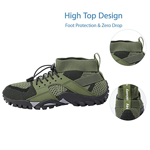 MeXYZ Men Women Water Hiking Shoes Barefoot Slip Resistant High Top Wading Shoes for Walking Fishing River Creek Kayaking Green