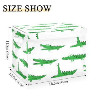 Clothes Storage Bins for Home Funny Alligator Crocodile Cube Storage Bin Foldable Fabric Chests