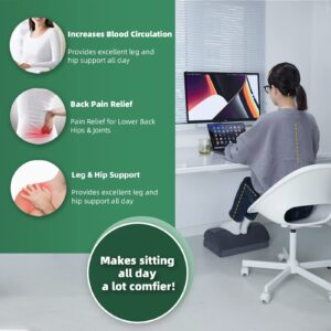 Bejibear Ergonomic Foot Rest for Under Desk at Work, Comfortable Foot Stool with 2 Adjustable Heights, Suitable for Office, Home and Car Footrest, Grey