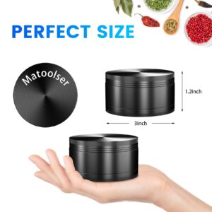 Matoolser 3 Inch Spice Grinder Large 3 Pieces (Black)