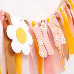 Groovy One First Birthday High Chair Banner - One Groovy Birthday Decorations,groovy Baby Shower,hippie First Birthday Highchair Banner,daisy 1st Birthday Garland,cake Smash Backdrop Banner