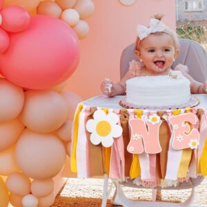 Groovy One First Birthday High Chair Banner - One Groovy Birthday Decorations,groovy Baby Shower,hippie First Birthday Highchair Banner,daisy 1st Birthday Garland,cake Smash Backdrop Banner