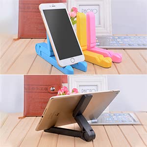 QWTMKTE 2-Pack Cell Phone Stand, Tablet Holder, Live Streaming Stand, Desktop Cell Phone Holder, Foldable, Portable, Compatible with All Mobile Phones, Tablet 6-10''